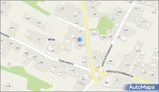 Wierzchosławice, Wierzchosławice, 723, mapa Wierzchosławice