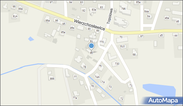 Wierzchosławice, Wierzchosławice, 80, mapa Wierzchosławice