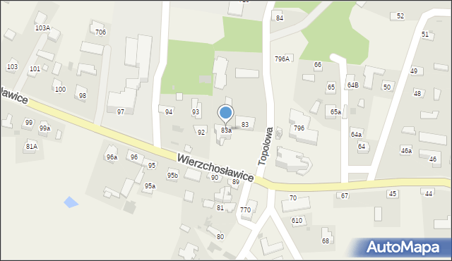 Wierzchosławice, Wierzchosławice, 83a, mapa Wierzchosławice