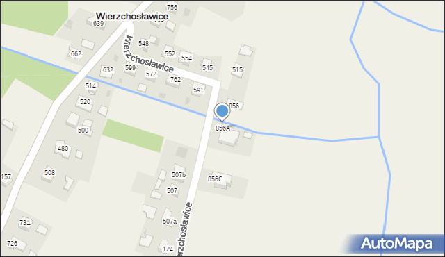 Wierzchosławice, Wierzchosławice, 856A, mapa Wierzchosławice