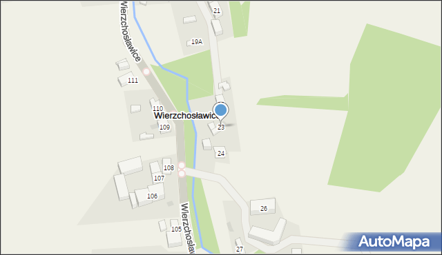 Wierzchosławice, Wierzchosławice, 23, mapa Wierzchosławice