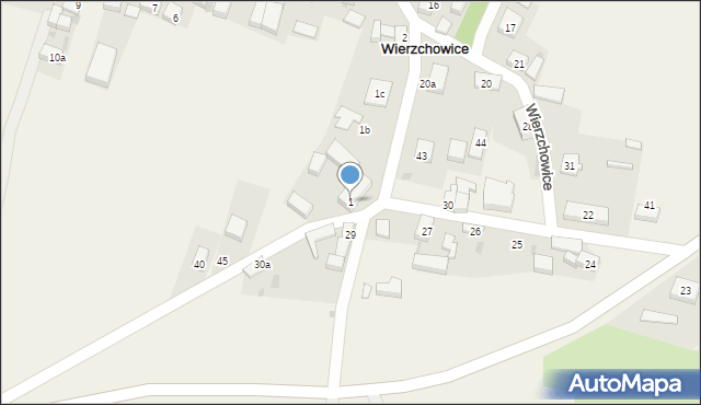 Wierzchowice, Wierzchowice, 1, mapa Wierzchowice