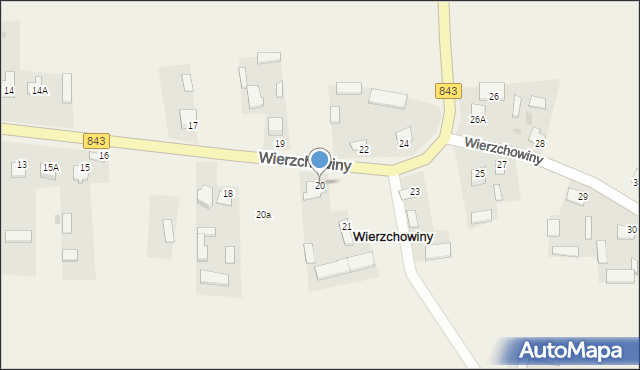 Wierzchowiny, Wierzchowiny, 20, mapa Wierzchowiny