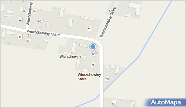 Wierzchowiny Stare, Wierzchowiny Stare, 60, mapa Wierzchowiny Stare