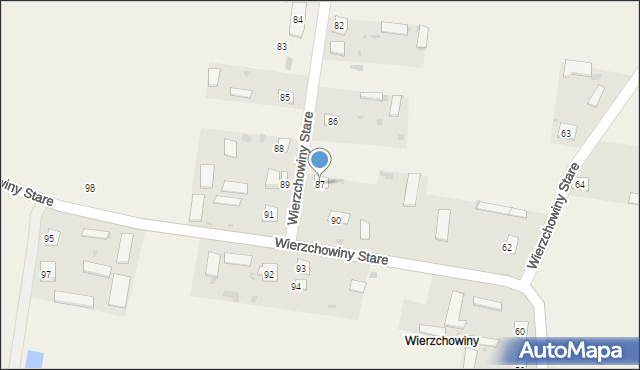 Wierzchowiny Stare, Wierzchowiny Stare, 87, mapa Wierzchowiny Stare