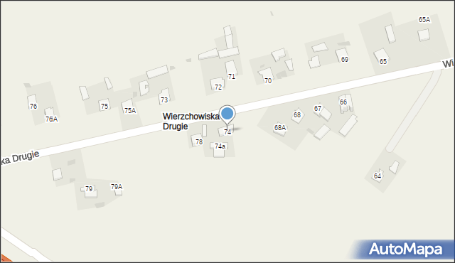 Wierzchowiska, Wierzchowiska Drugie, 74, mapa Wierzchowiska