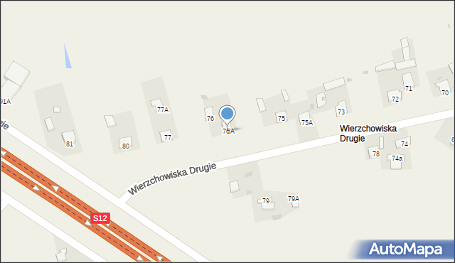 Wierzchowiska, Wierzchowiska Drugie, 76A, mapa Wierzchowiska