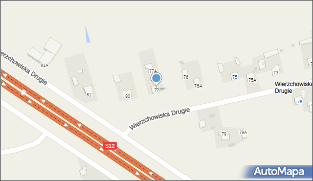 Wierzchowiska, Wierzchowiska Drugie, 77, mapa Wierzchowiska