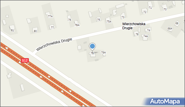 Wierzchowiska, Wierzchowiska Drugie, 79, mapa Wierzchowiska