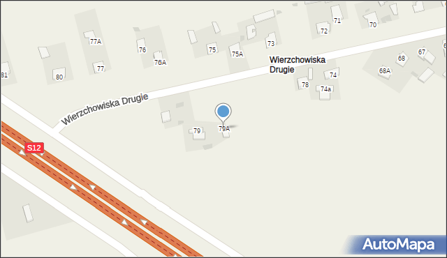 Wierzchowiska, Wierzchowiska Drugie, 79A, mapa Wierzchowiska