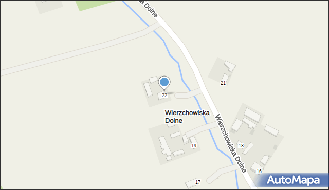 Wierzchowiska Dolne, Wierzchowiska Dolne, 22, mapa Wierzchowiska Dolne