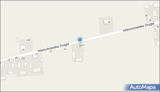Wierzchowiska Drugie, Wierzchowiska Drugie, 26, mapa Wierzchowiska Drugie