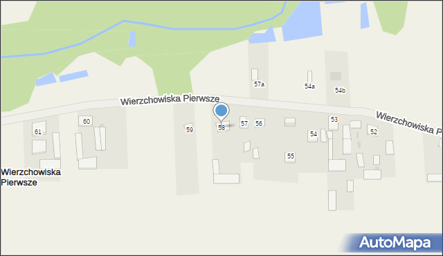 Wierzchowiska Pierwsze, Wierzchowiska Pierwsze, 58, mapa Wierzchowiska Pierwsze