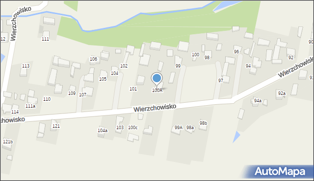 Wierzchowisko, Wierzchowisko, 100A, mapa Wierzchowisko