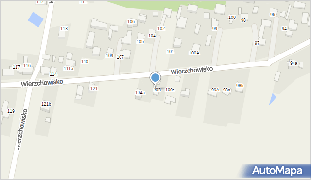 Wierzchowisko, Wierzchowisko, 103, mapa Wierzchowisko