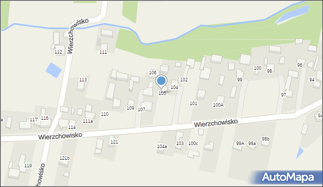 Wierzchowisko, Wierzchowisko, 105, mapa Wierzchowisko