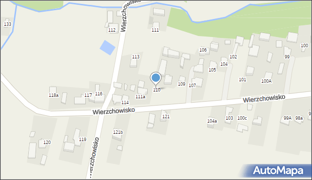 Wierzchowisko, Wierzchowisko, 110, mapa Wierzchowisko