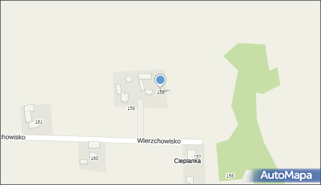 Wierzchowisko, Wierzchowisko, 158, mapa Wierzchowisko