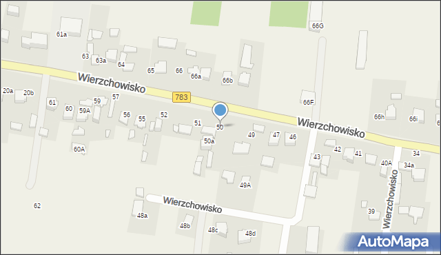 Wierzchowisko, Wierzchowisko, 50, mapa Wierzchowisko