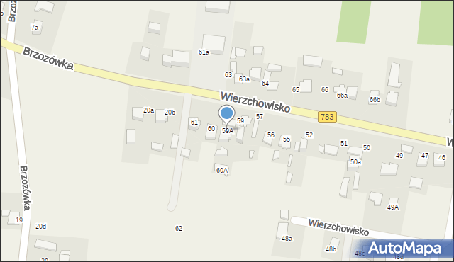 Wierzchowisko, Wierzchowisko, 59A, mapa Wierzchowisko