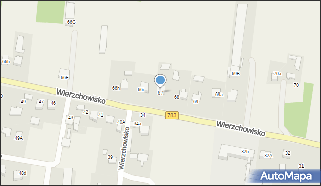 Wierzchowisko, Wierzchowisko, 67, mapa Wierzchowisko