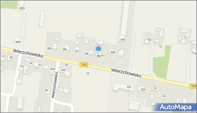 Wierzchowisko, Wierzchowisko, 69, mapa Wierzchowisko