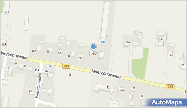 Wierzchowisko, Wierzchowisko, 69a, mapa Wierzchowisko