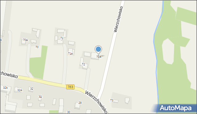 Wierzchowisko, Wierzchowisko, 72A, mapa Wierzchowisko