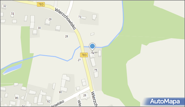 Wierzchowisko, Wierzchowisko, 74, mapa Wierzchowisko