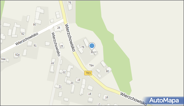 Wierzchowisko, Wierzchowisko, 77, mapa Wierzchowisko