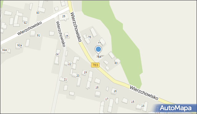 Wierzchowisko, Wierzchowisko, 78A, mapa Wierzchowisko