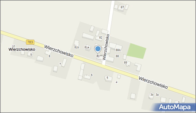 Wierzchowisko, Wierzchowisko, 81, mapa Wierzchowisko