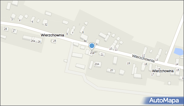 Wierzchownia, Wierzchownia, 21a, mapa Wierzchownia