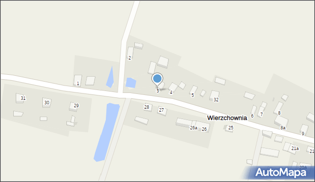 Wierzchownia, Wierzchownia, 3, mapa Wierzchownia