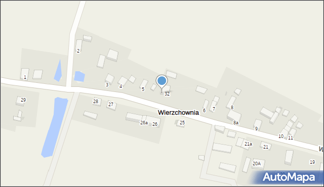 Wierzchownia, Wierzchownia, 32a, mapa Wierzchownia