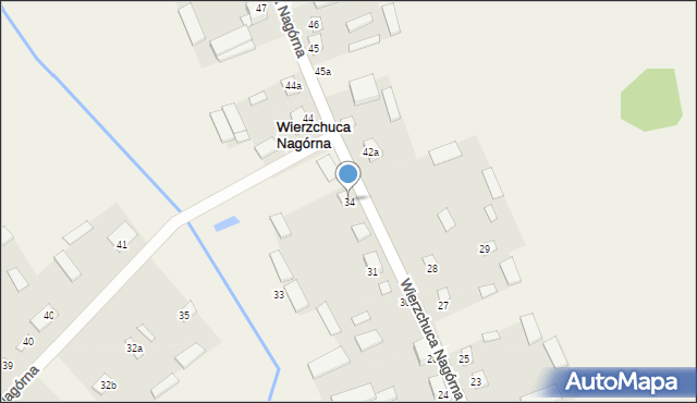 Wierzchuca Nagórna, Wierzchuca Nagórna, 34, mapa Wierzchuca Nagórna