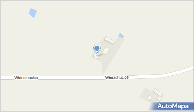 Wierzchucice, Wierzchucice, 13, mapa Wierzchucice