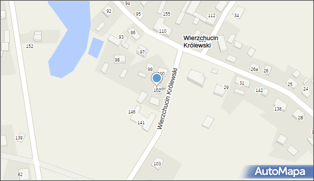 Wierzchucin Królewski, Wierzchucin Królewski, 102, mapa Wierzchucin Królewski