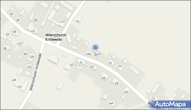 Wierzchucin Królewski, Wierzchucin Królewski, 26, mapa Wierzchucin Królewski