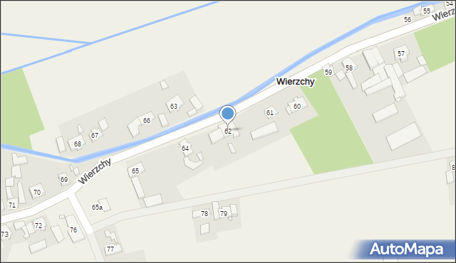 Wierzchy, Wierzchy, 62, mapa Wierzchy