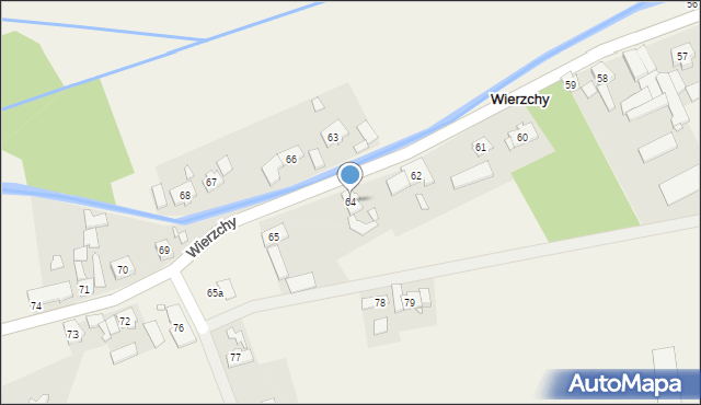 Wierzchy, Wierzchy, 64, mapa Wierzchy