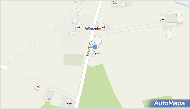 Wierzchy, Wierzchy, 21, mapa Wierzchy