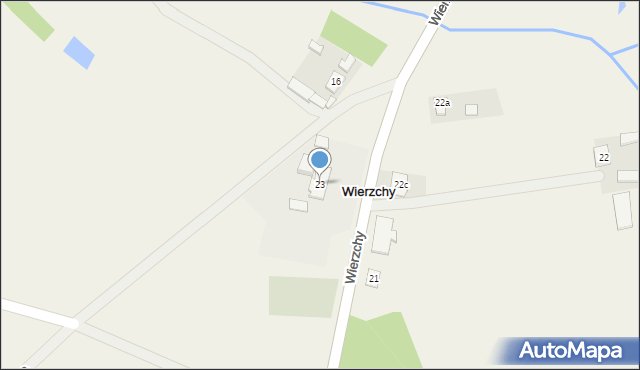 Wierzchy, Wierzchy, 23, mapa Wierzchy