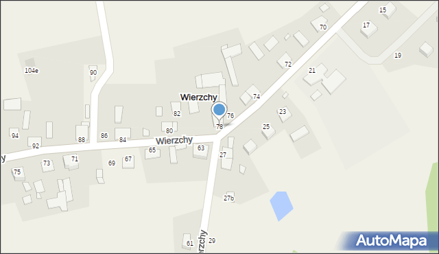 Wierzchy, Wierzchy, 78, mapa Wierzchy