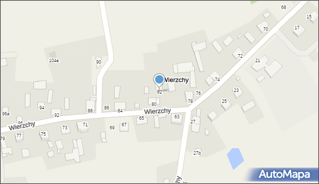 Wierzchy, Wierzchy, 82, mapa Wierzchy