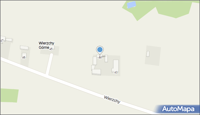 Wierzchy, Wierzchy, 44, mapa Wierzchy