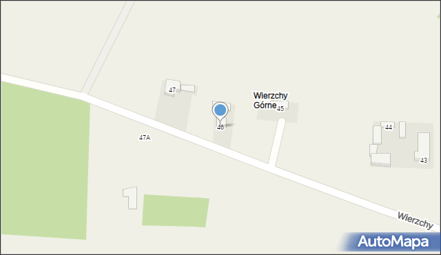 Wierzchy, Wierzchy, 46, mapa Wierzchy