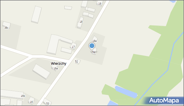 Wierzchy, Wierzchy, 51A, mapa Wierzchy