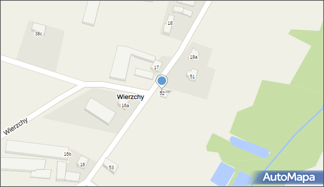 Wierzchy, Wierzchy, 52, mapa Wierzchy