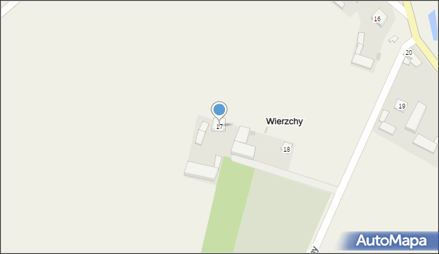 Wierzchy, Wierzchy, 17, mapa Wierzchy